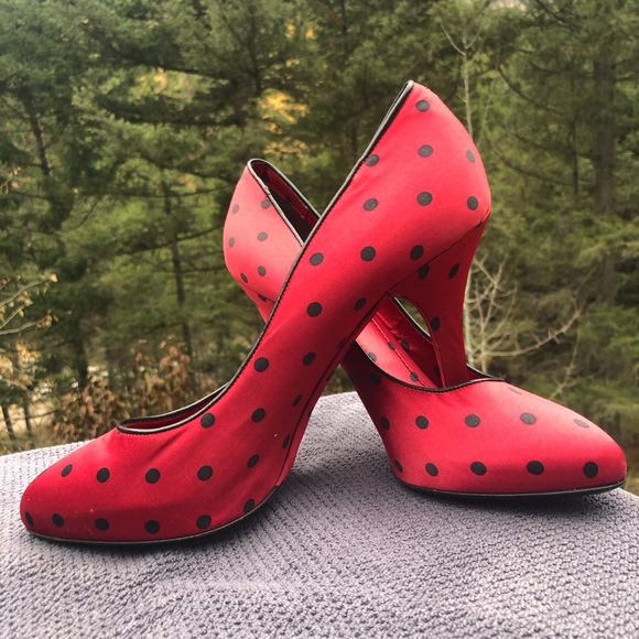 Satin Pin-up Dolce & Gabbana red pump sz 40 New - Picture 7 of 8